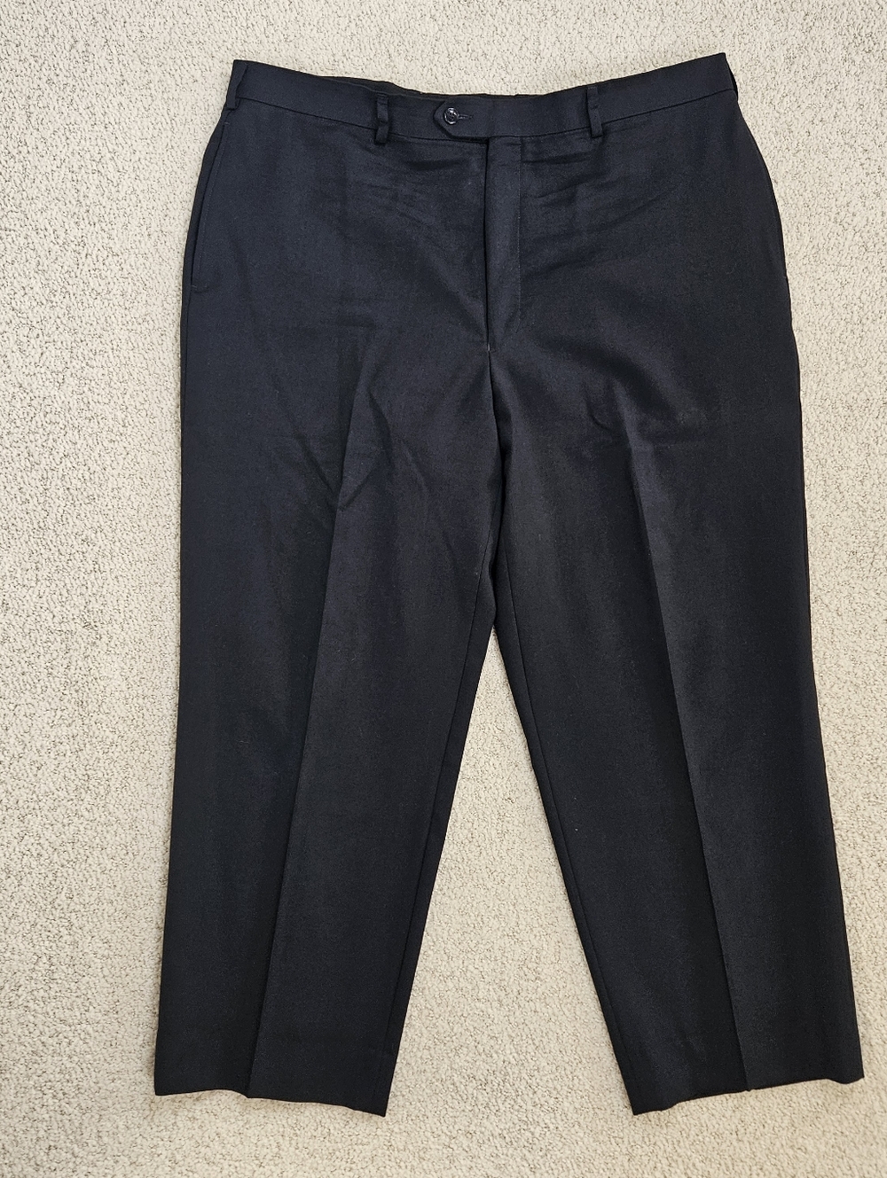 Jos A Bank Travelers Pants Slacks Mens 40 Wool Black Flat Front Office Career
